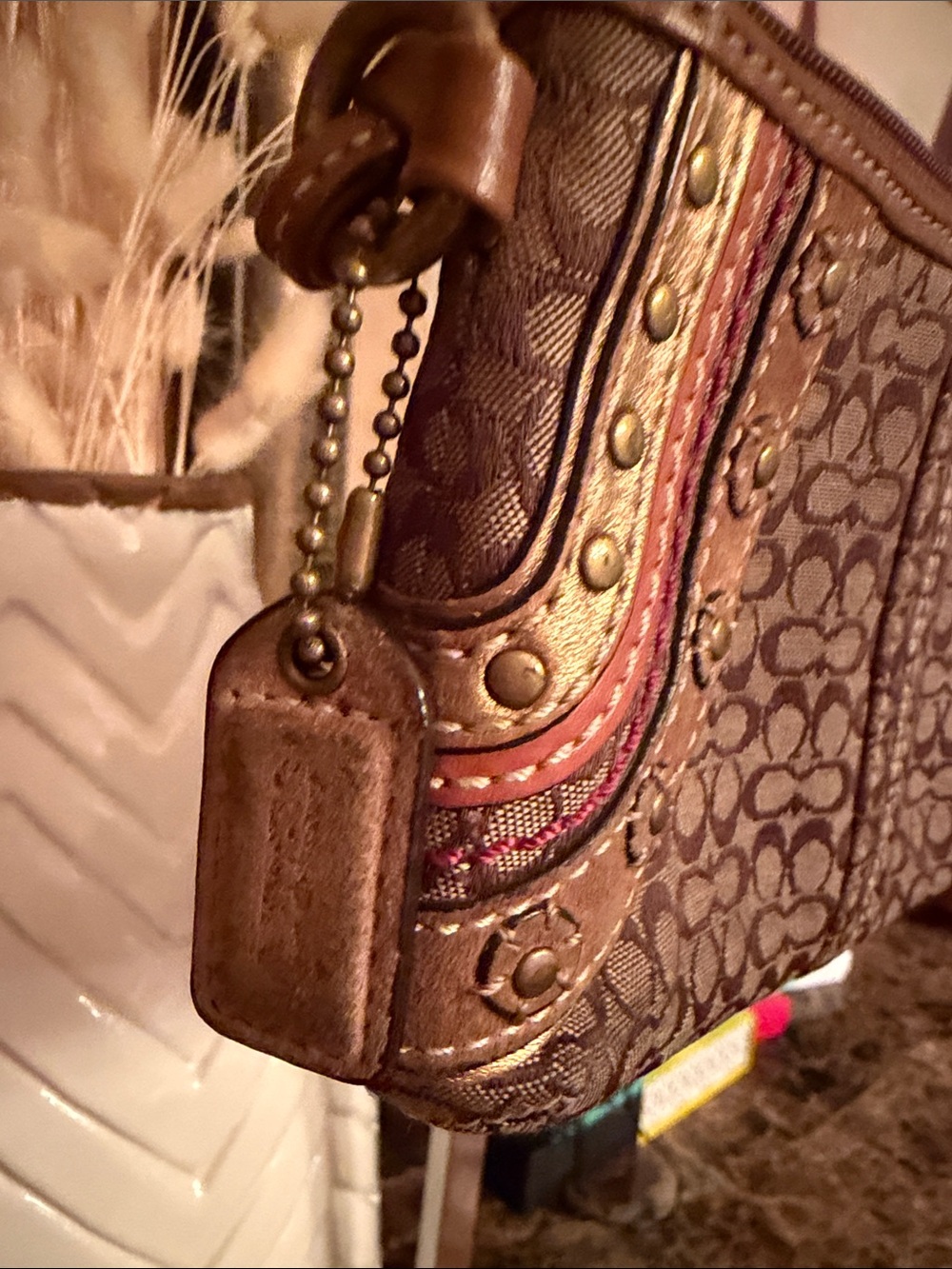 Coach Vintage Signature Soho Crossbody Buckle Suede Studded Bag & Wristlet - Picture 7 of 17